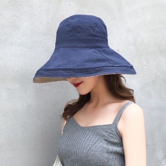 Reversible Bucket Hat Big Brim - Picture 4 of 5